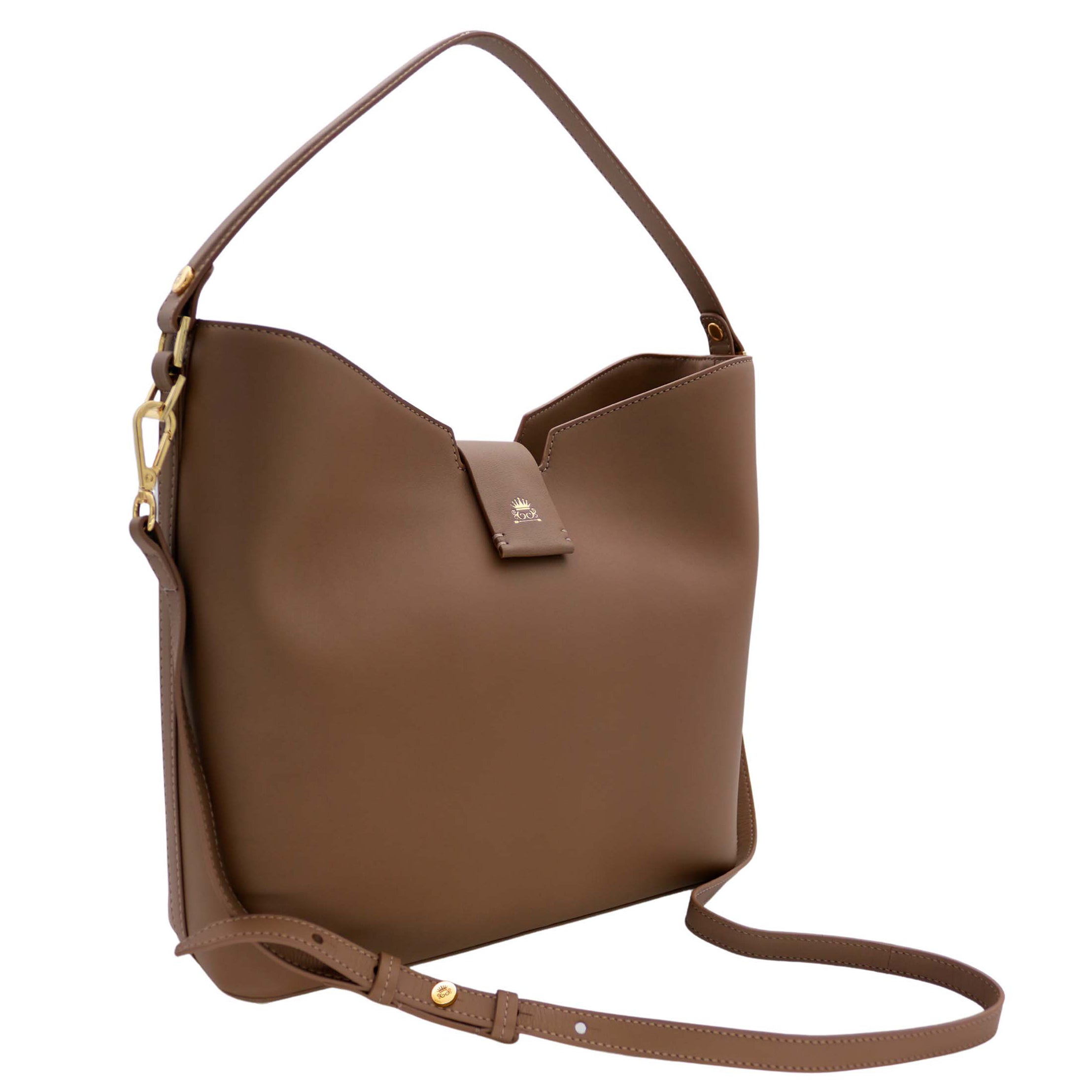 Taupe discount leather handbag